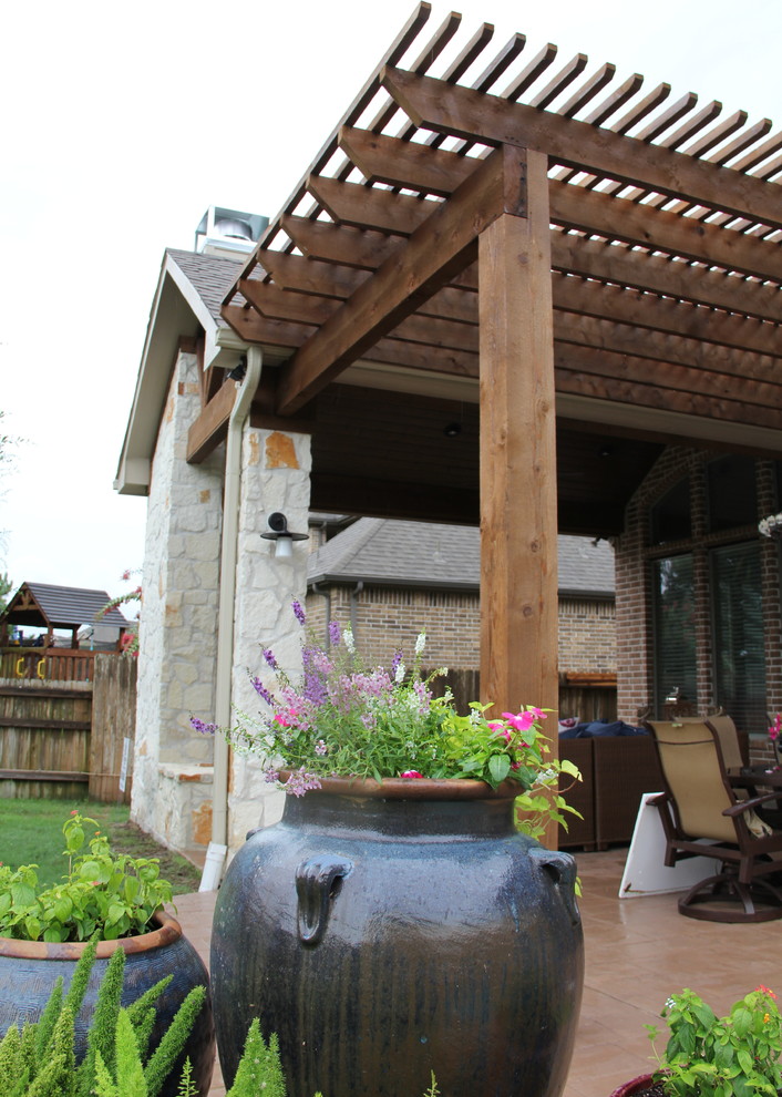Outdoor Living Project Patio cover with Fireplace, Pergola, and