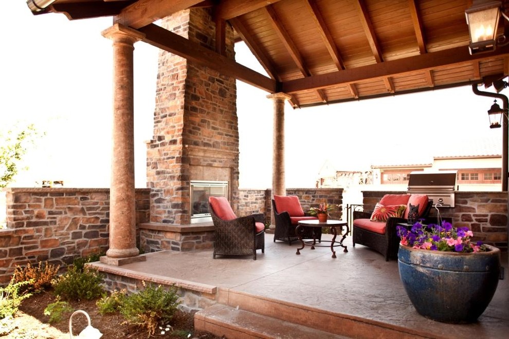 Inspiration for a rustic patio in Denver with a bbq area.