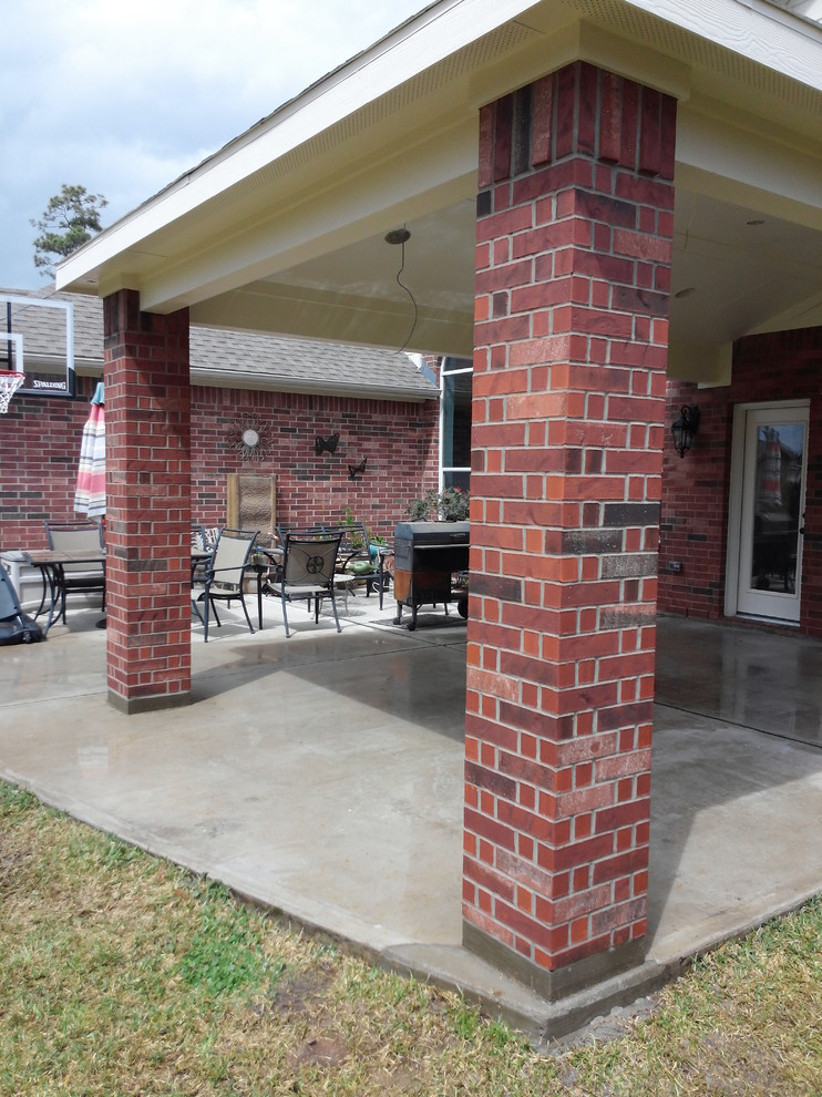 Outdoor Patio Cover Masonry Columns Craftsman Patio Houston by