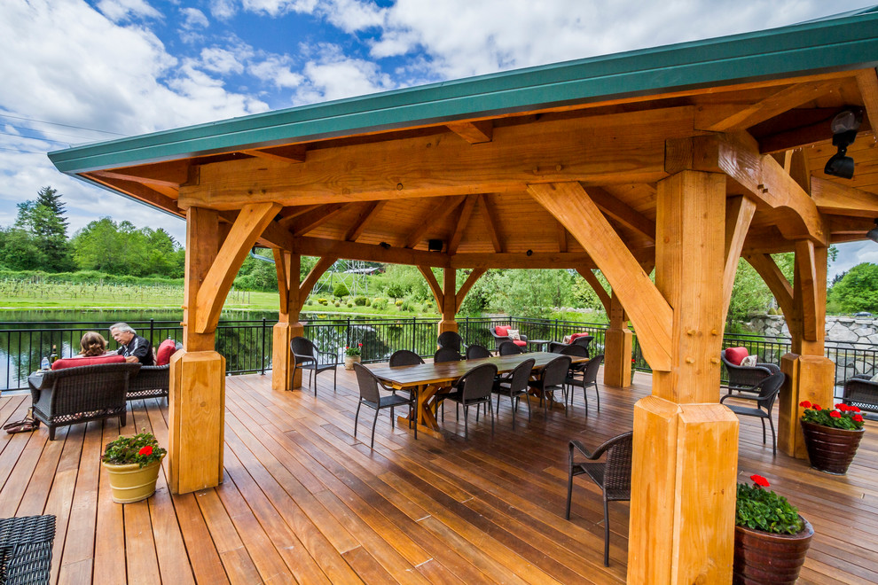 Outdoor Pavilion & Living Area Rustic Patio Portland by Arrow