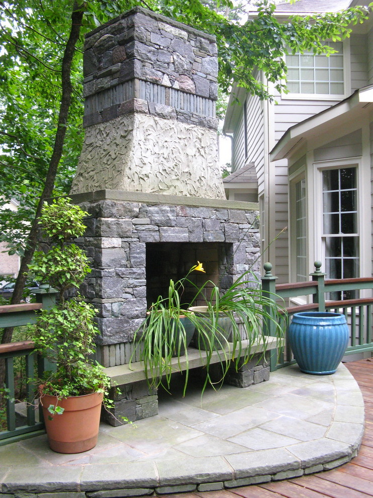 Outdoor Stone Fireplace Raleigh, NC Traditional Patio Raleigh