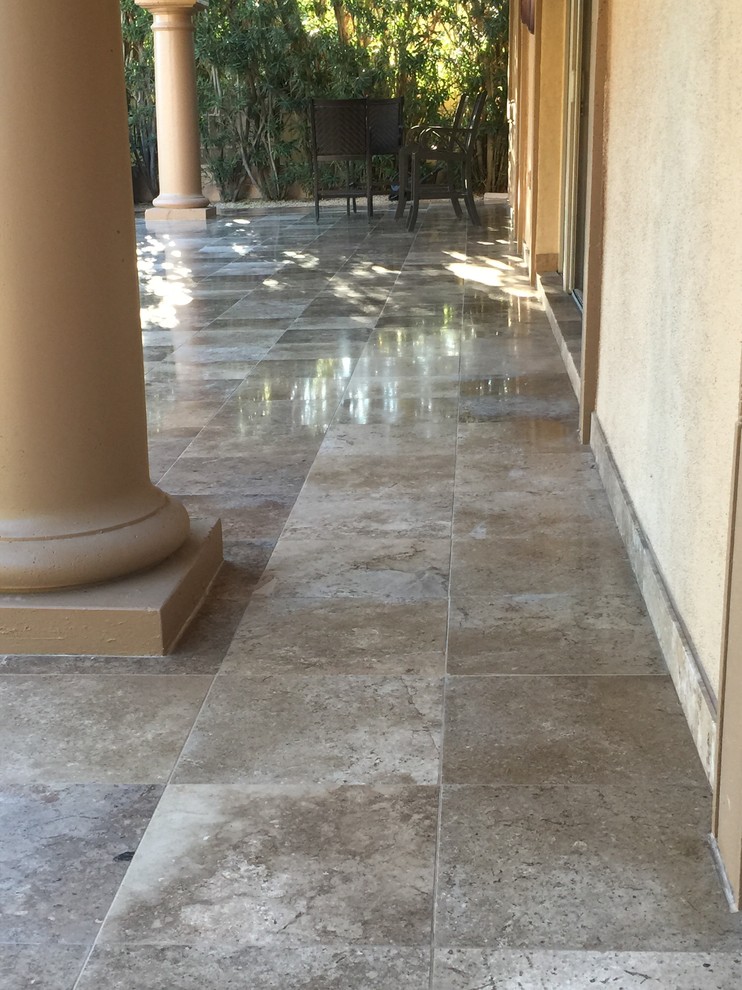 Outdoor Travertine Patio Mediterranean Patio Phoenix by