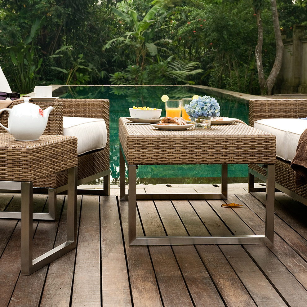 Outdoor Wicker Coffee Table Contemporary Patio Seattle by Thos