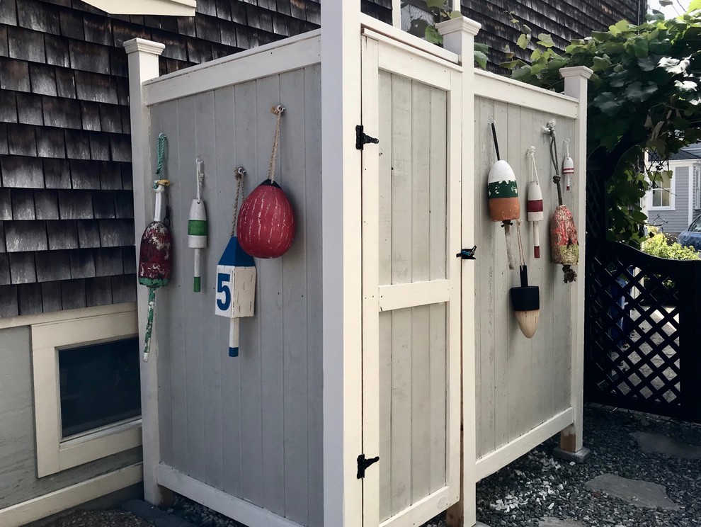 Painted Outdoor Shower (Model "the 83") Beach Style Patio Boston