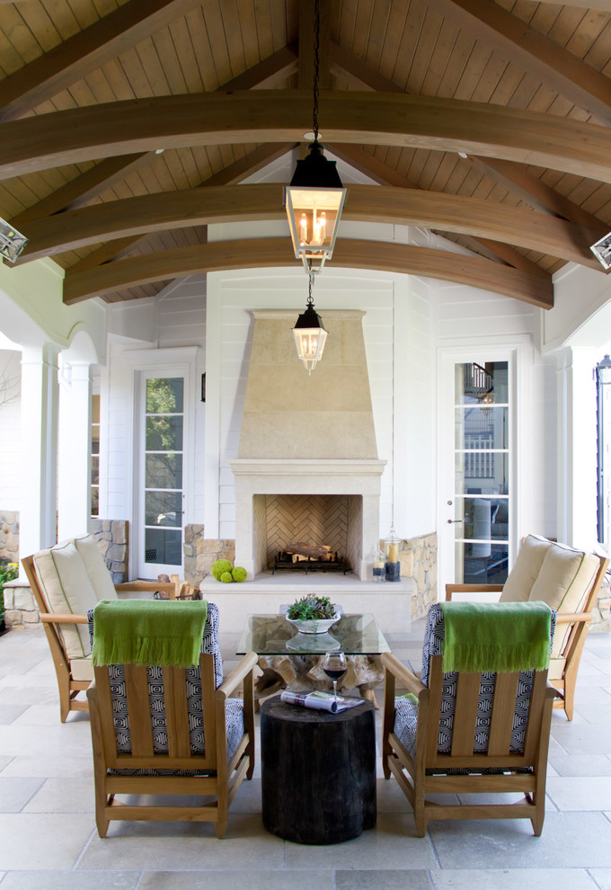 Transitional patio photo in Los Angeles with a fire pit