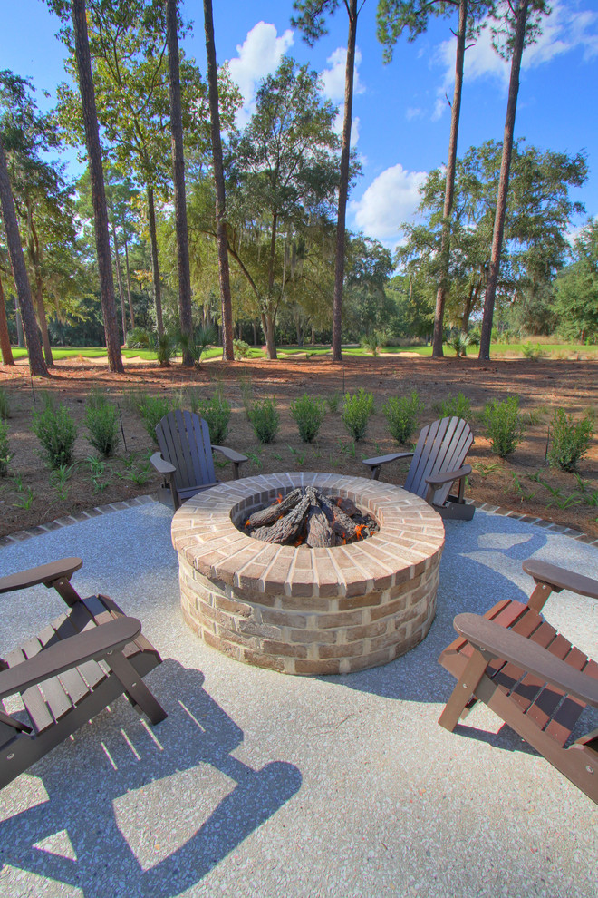 Patio - traditional patio idea in Atlanta with a fire pit