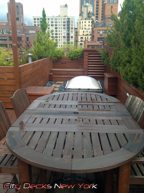 Park Ave IPE Wood Roof Top Deck Contemporary Patio New York