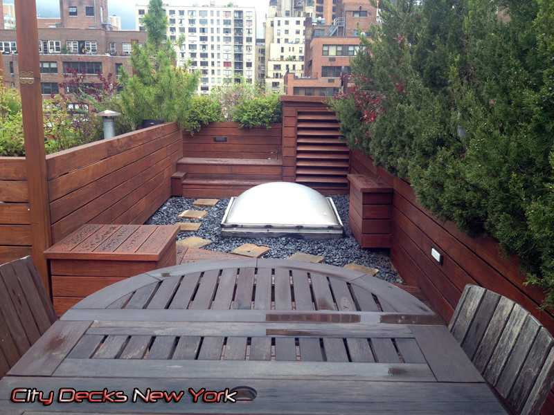 Park Ave IPE Wood Roof Top Deck Contemporary Patio New York