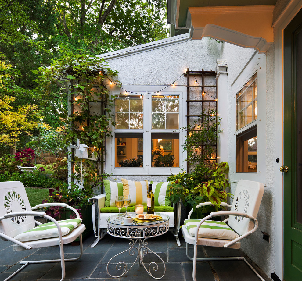 Inspiration for a timeless patio remodel in New York with no cover