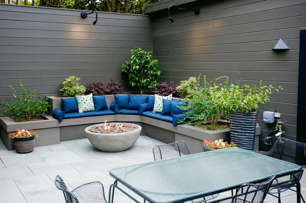 Inspiration for a transitional patio remodel in San Francisco with no cover