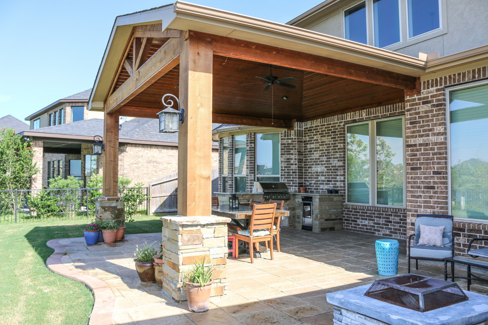 Patio Cover and Kitchen on the Lake Fulshear, TX Traditional Patio