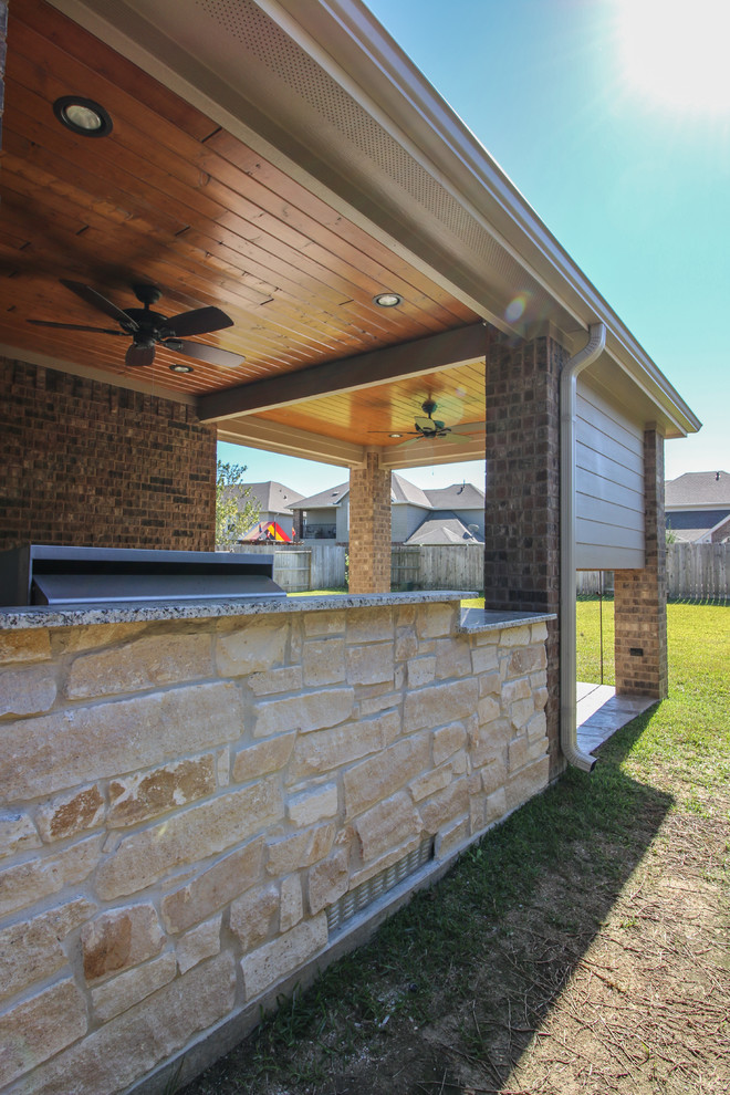 Patio Cover and Outdoor Kitchen Cypress, TX Traditional Patio