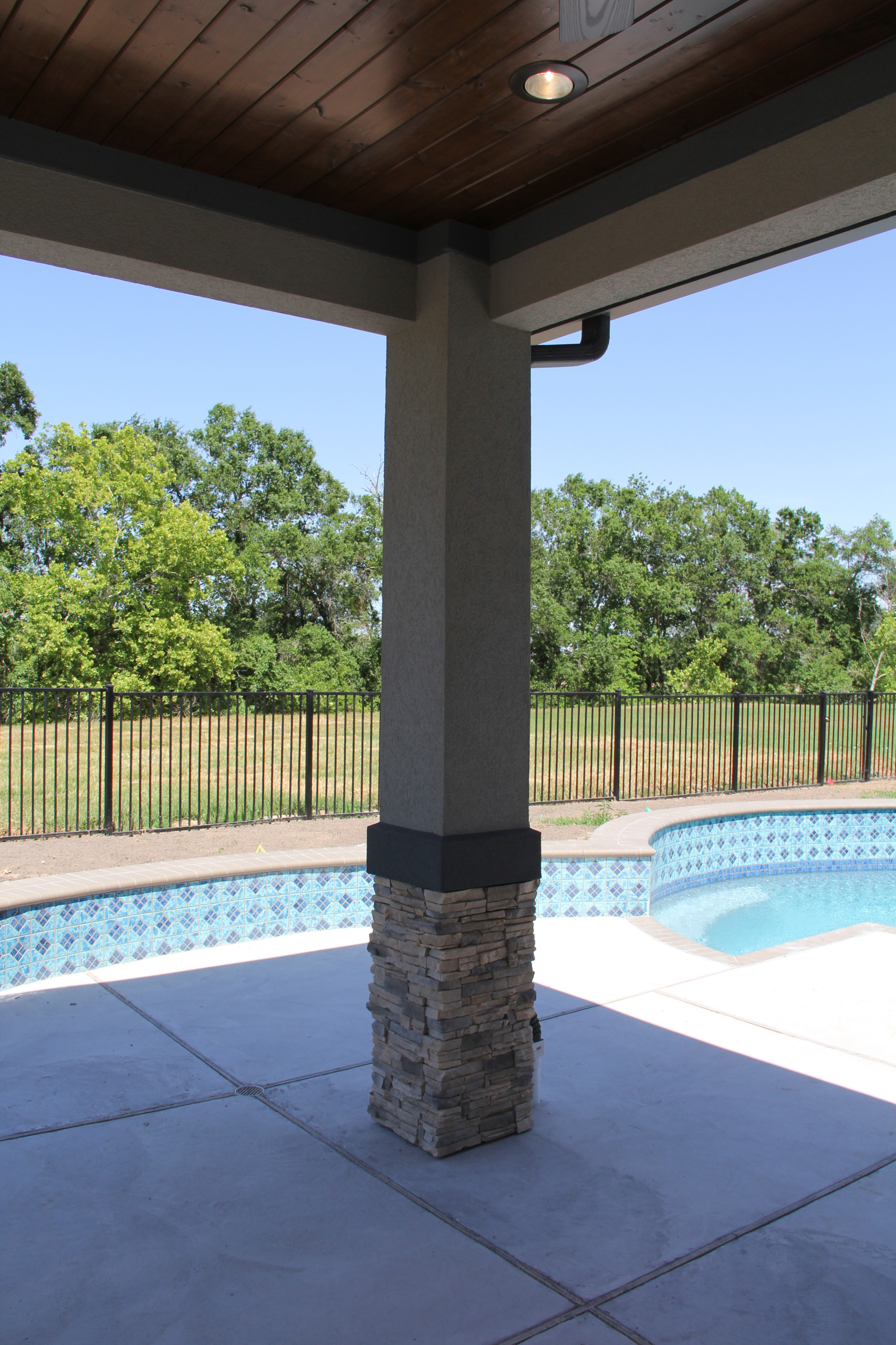 traditional outdoor living and pool on Covered Patio Addition Houzz