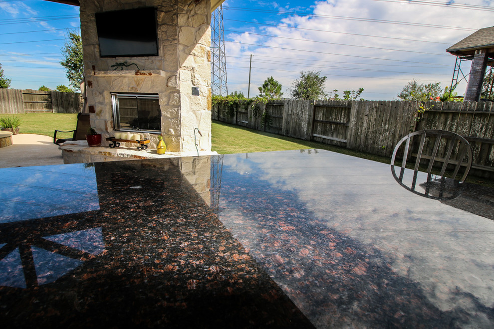 Patio Cover, Kitchen, and Fireplace Katy, TX Traditional Patio