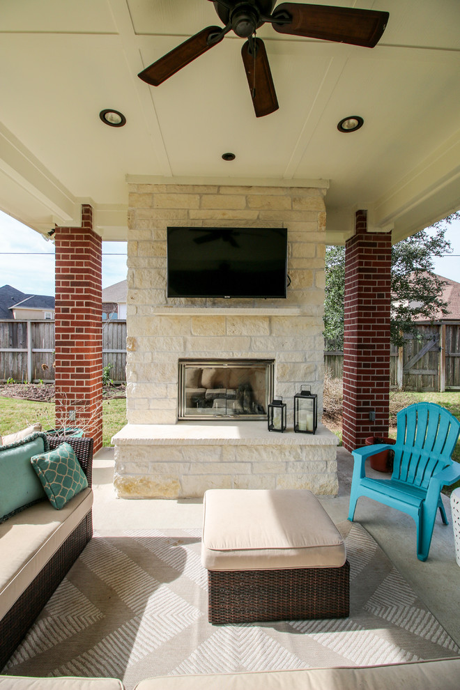 Patio Cover with Fireplace Traditional Patio Houston by Tradition Outdoor Living Houzz