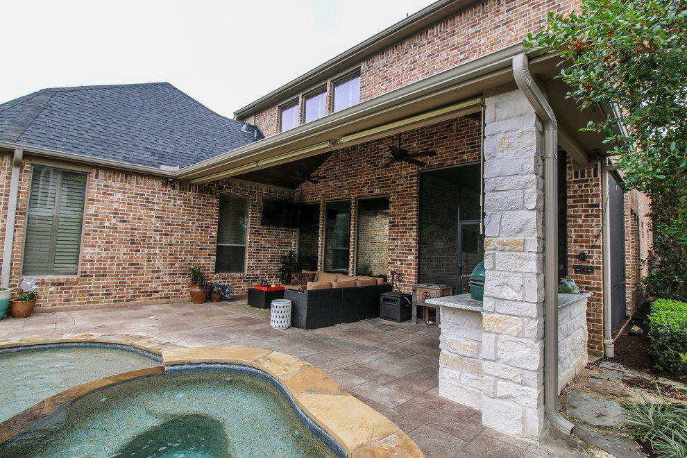Patio Cover with Outdoor Kitchen Fulshear, TX Traditional Patio