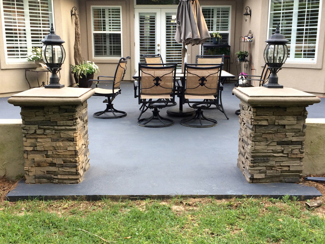 Patio Designs With Faux Stone And Brick, Faux Brick Patio Pictures