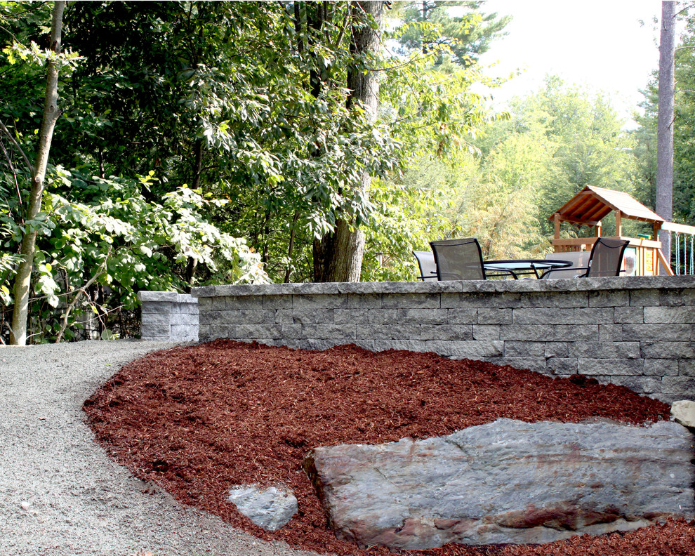 Patio, Fire Pit and Sitting Wall Traditional Patio Boston by