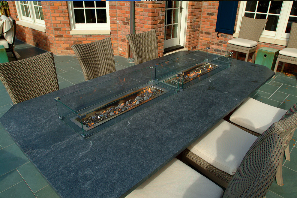 Patio Gas Flame Table Fire Feature Contemporary Patio Detroit