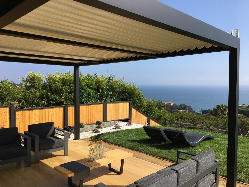 Patio Louvered Roof with OceanView Pacific Palisades Modern