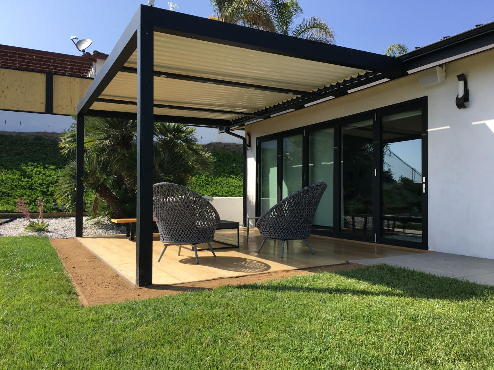 Patio Louvered Roof with OceanView Pacific Palisades Contemporary