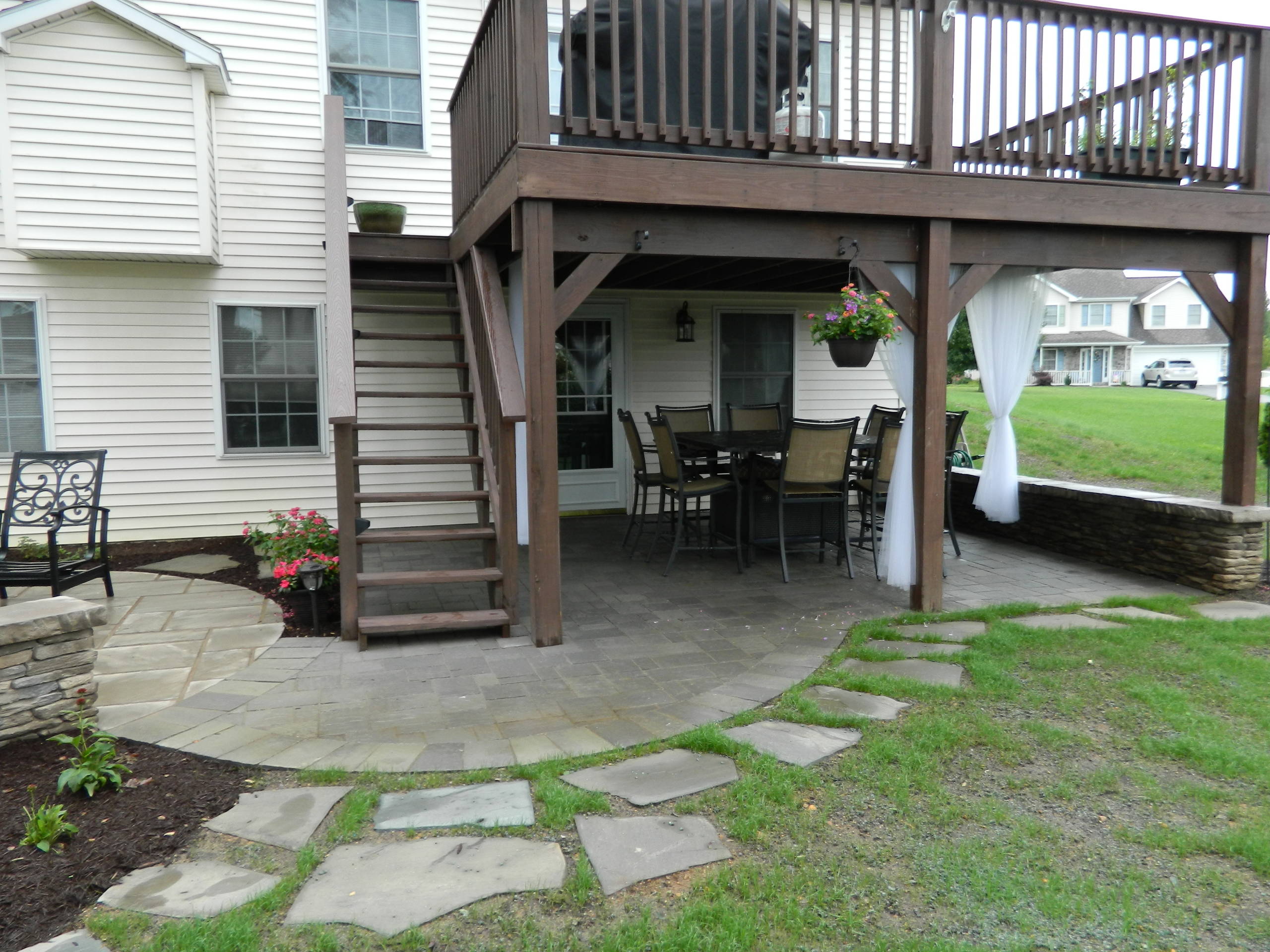 Patio Under Deck With Separate Firepit, Can You Have A Fire Pit Under Patio