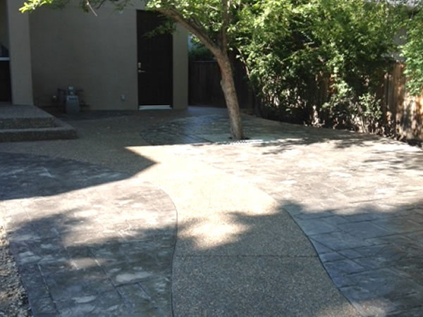 Pattern Stamp with Exposed Aggregate - Patio - Calgary - by A & V