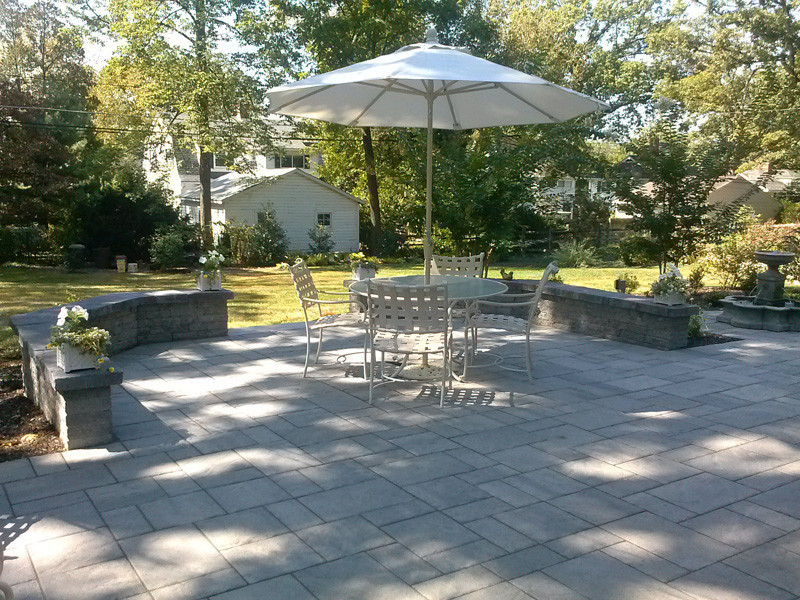 Medium sized traditional back patio in Baltimore with concrete paving.