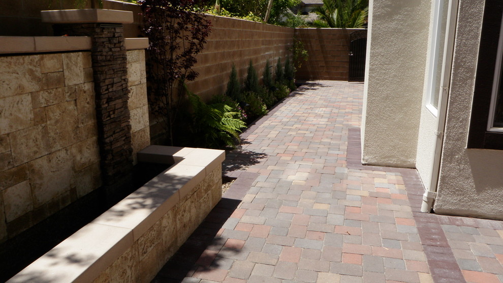 Paver Patio with Planter Traditional Patio Orange County by Sea