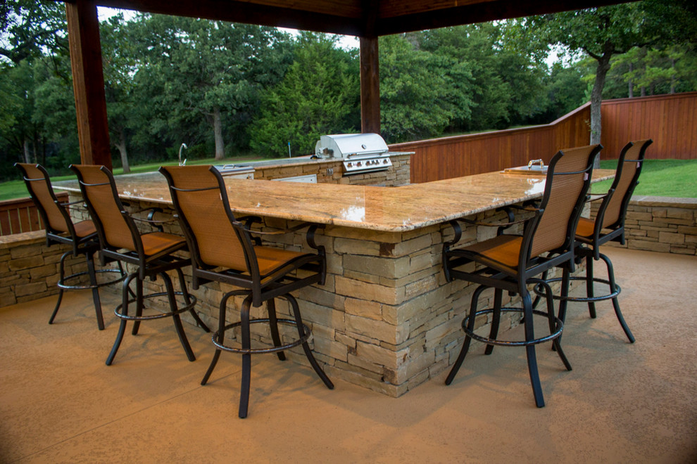 Pavilion with Remarkable WrapAround Granite Countertop Patio