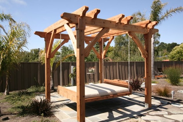 Pergola and Swing Bed - Patio - San Francisco - by Seacliff Construction &  Design | Houzz