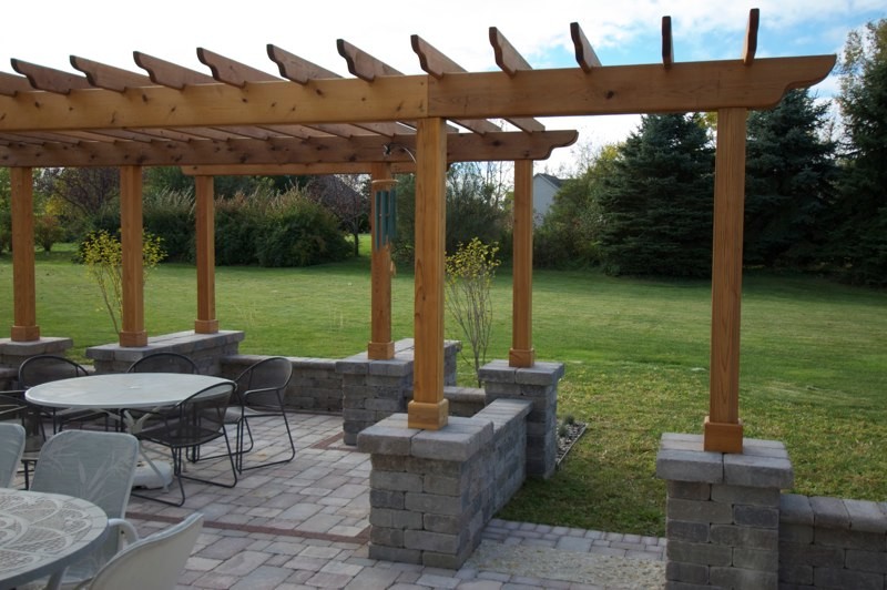 Pergola Covered Dining Area Contemporary Patio Milwaukee by