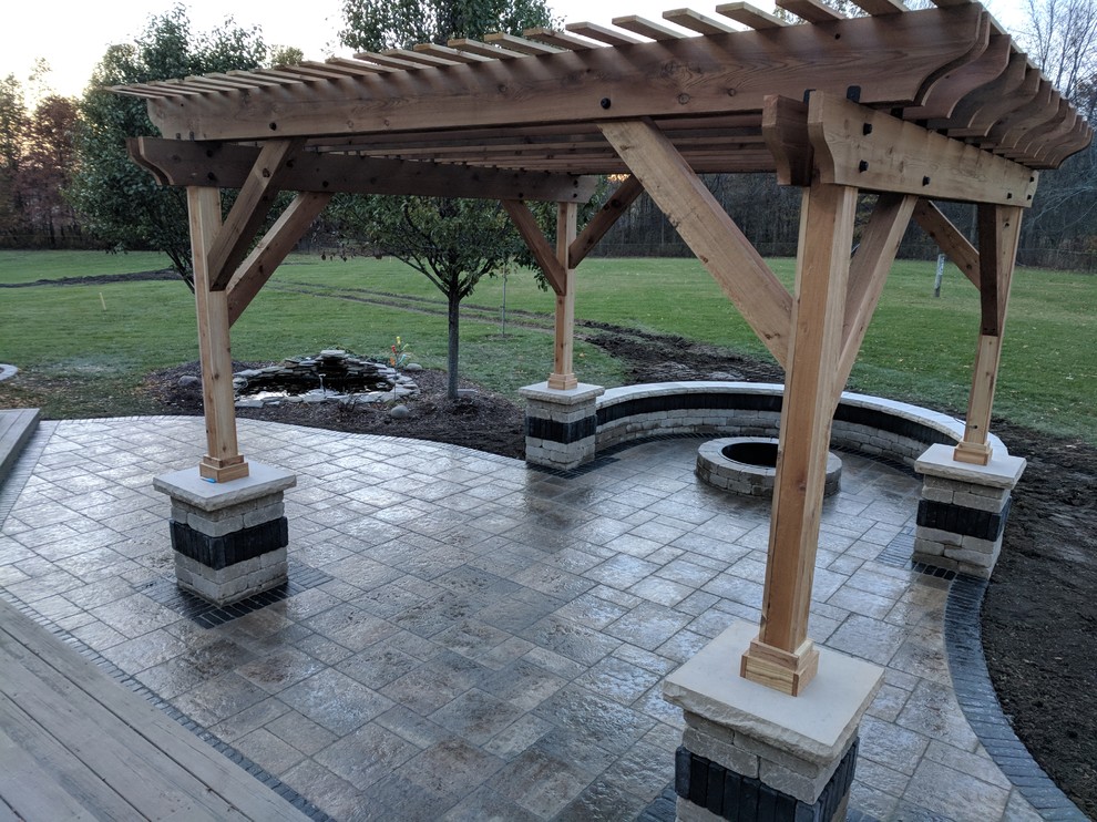 Pergola, Patio, and Fire Pit Transitional Patio Chicago by NWI