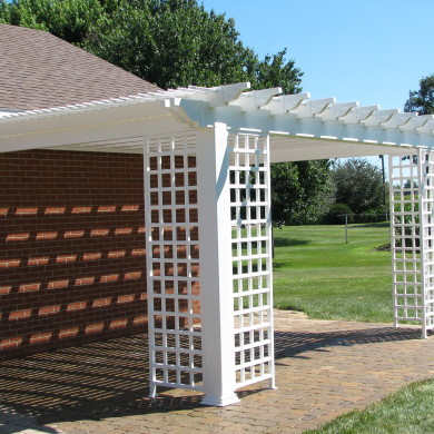 Photo of a medium sized traditional back patio in Other with concrete paving and a pergola.