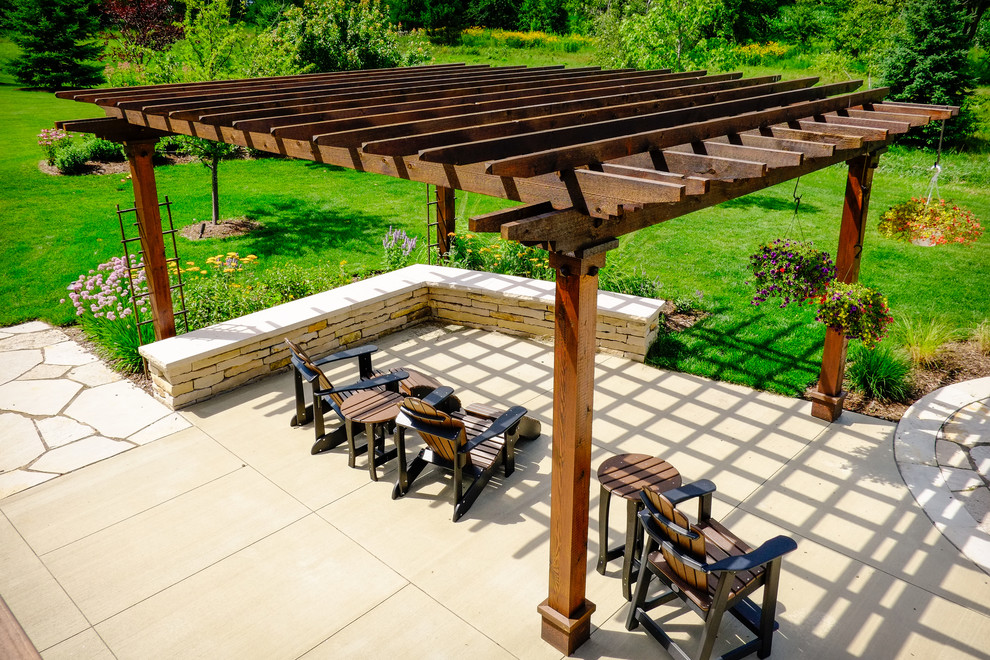 Arts and Crafts Pergola Pewaukee Craftsman Patio Milwaukee by