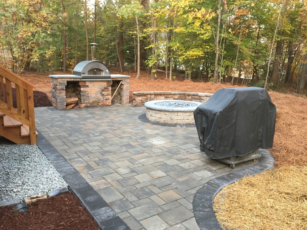 Pizza Oven + Gas Fire Pit Traditional Patio Raleigh by Currin