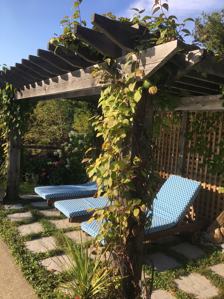 Planted with flowering vines Rustic Patio Other by Maine Porch