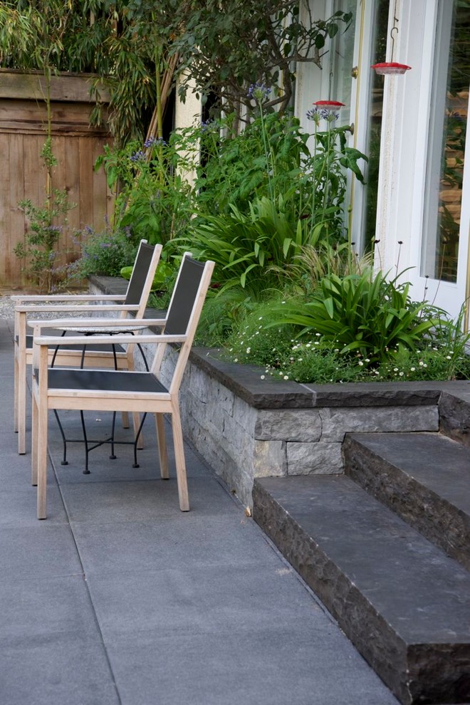 Пример оригинального дизайна: огород во дворе на заднем дворе в классическом стиле с мощением тротуарной плиткой без защиты от солнца