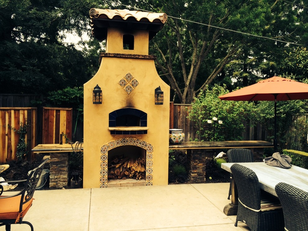 Plaster and Tile Pizza Oven Mediterranean Patio Other by Riedel