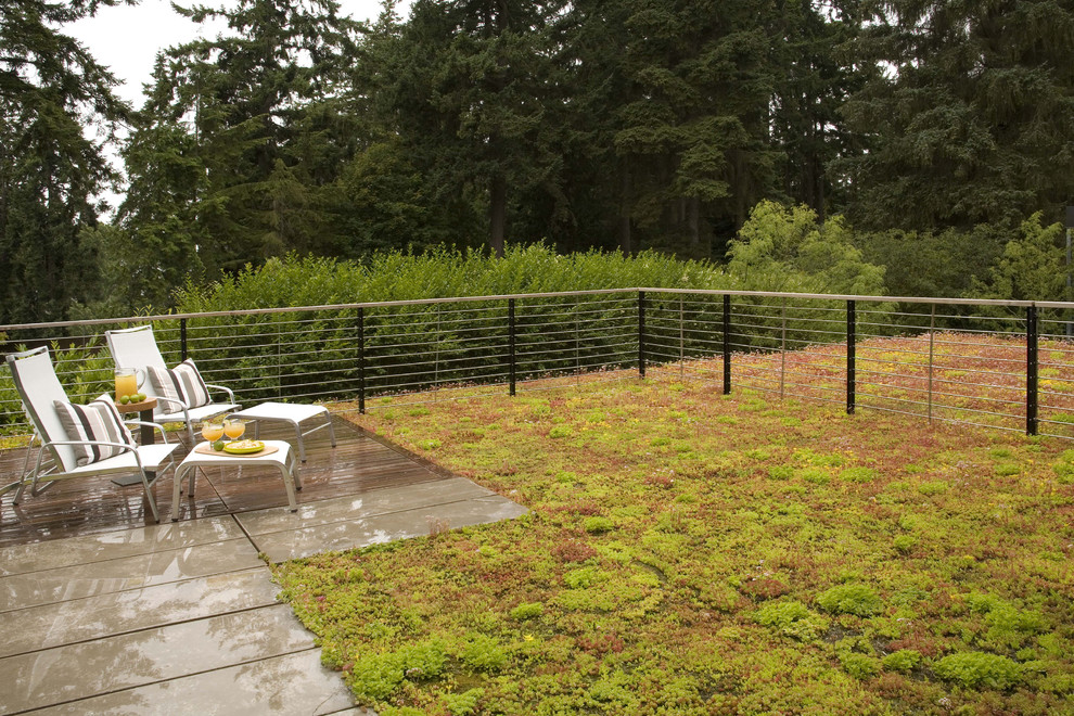 Inspiration for a contemporary patio remodel in Seattle with no cover