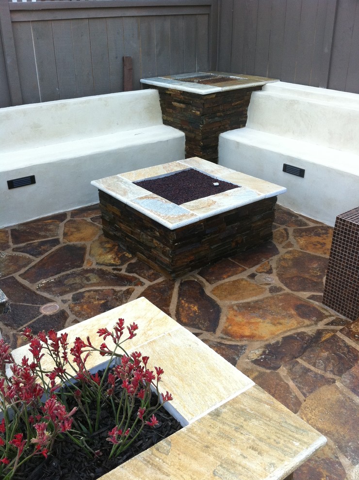 Pool Deck Remodel Custom concrete, bbq and depressed fire pit