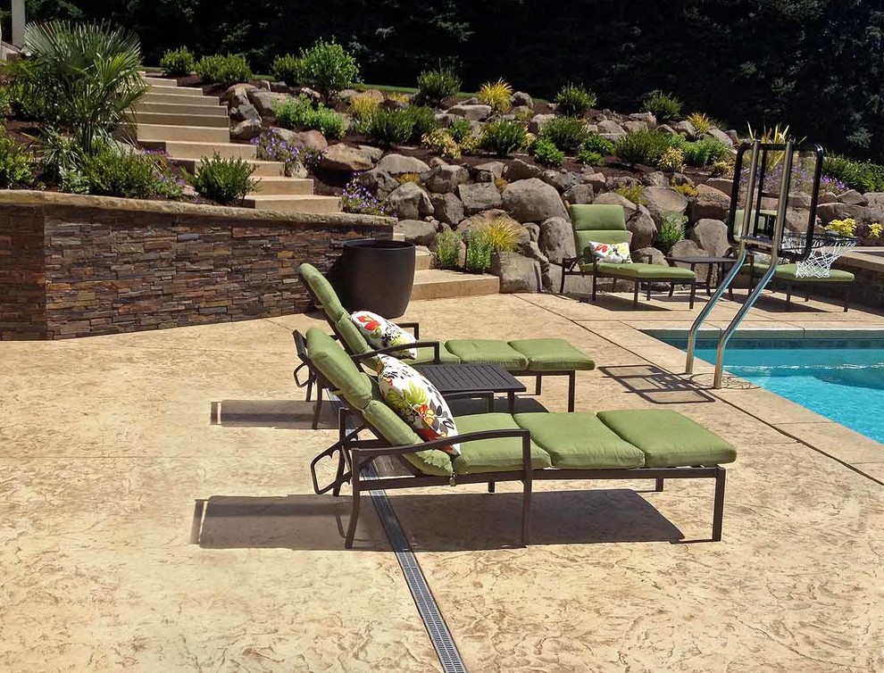 Pool Decks Transitional Patio Portland by Custom Concrete