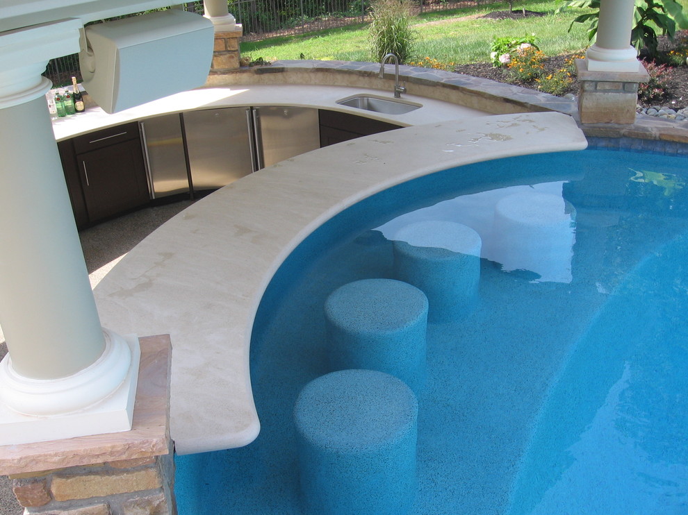 Pool, pool house and swim up bar - Contemporary - Patio - Philadelphia ...