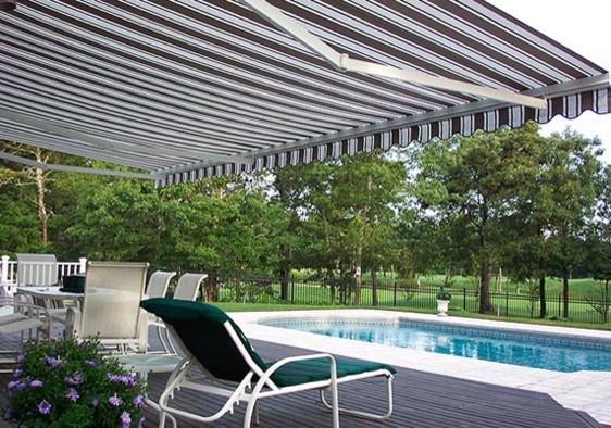 Pool Side Retractable Awning - Modern - Courtyard - New York - by Eclipse  Retractable Awning | Houzz