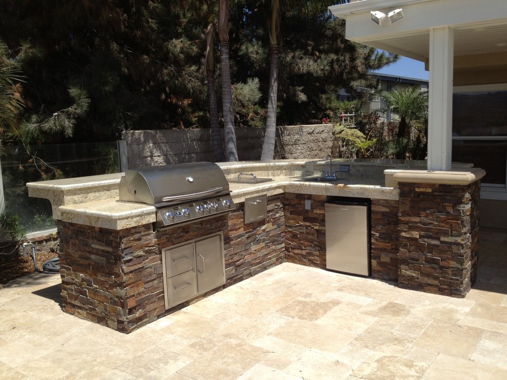 Pool, Spa & Backyard Remodel (baja shelf, paving, firepit ...