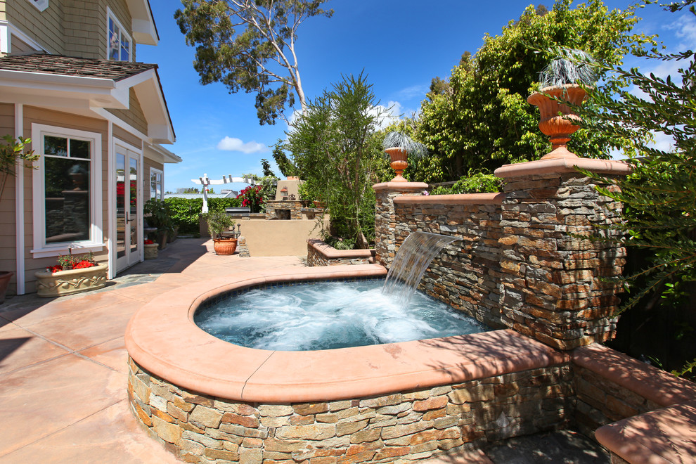 Traditional patio in Orange County.