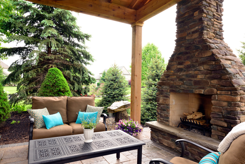 Example of a mountain style patio design in Cleveland