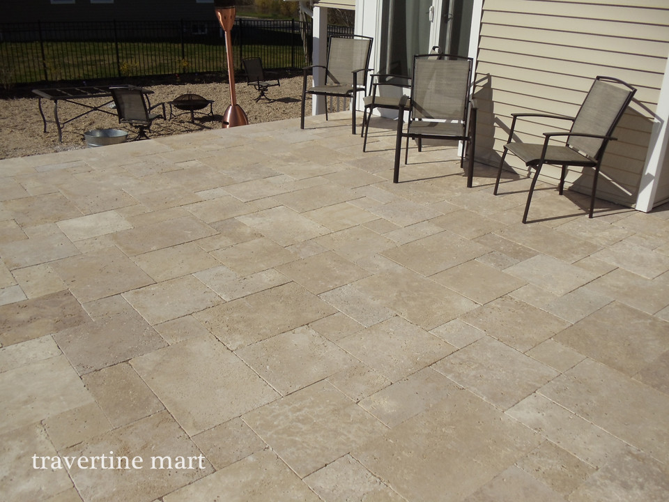 Premium Select French Pattern Walnut Tumbled Travertine Pavers