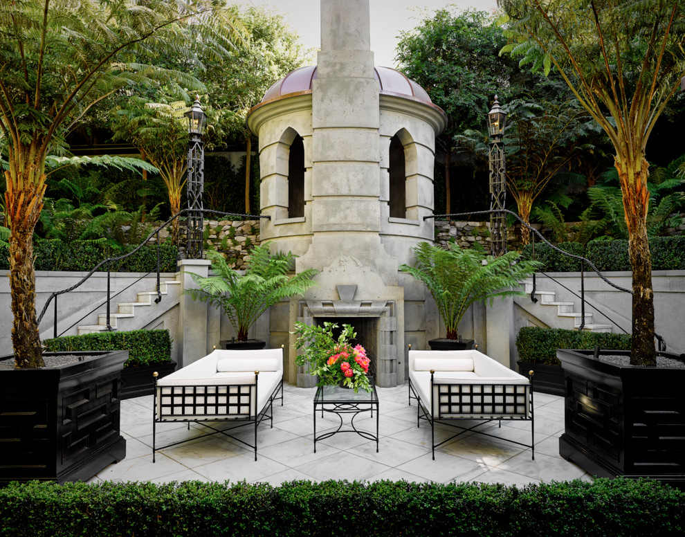 Patio - huge traditional backyard concrete paver patio idea in San Francisco