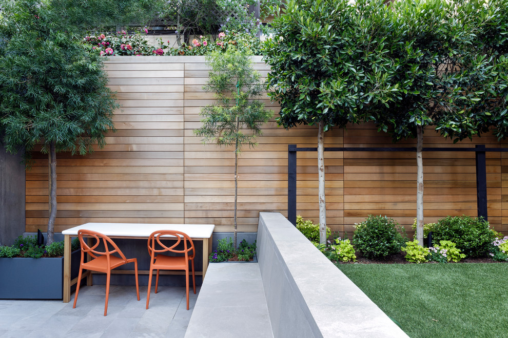 Trendy backyard patio container garden photo in San Francisco